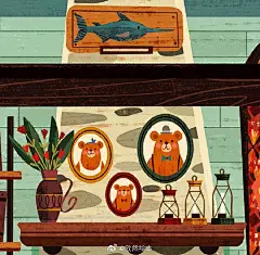 Bienvenue au théâtre des contes
By Paola Escobar

找出金圈的故事，韩塞尔和格蕾特，白雪公主，三只小猪，一个漂亮的戏剧书里的小红帽！演员们在等你上台。欢迎来到故事剧院！

儿童插画超话#每日分享绘本##插画##绘本##教你读绘本##绘本分享##儿童绘本# 
图片来自ins ​​​​