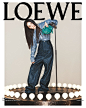 Photo shared by LOEWE on January 05, 2024 tagging @loewe, @holmesproduction, @benjaminbruno_, @jonathan.anderson, @amaquashie, @davidsimsofficial, @yangmimimi912, and @poppybartlettstudio. May be an image of 1 person, makeup, poster, magazine and text.