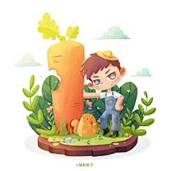 爱吃萝卜的小崽子_猫的影子__插画师作品_涂鸦王国gracg.com