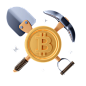 Bitcoin Mining 3D Illustration