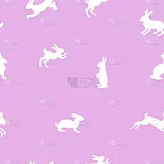 熏衣草,兔子,白色,四方连续纹样,可爱的,华丽的,复活节,纺织品,浪漫,壁纸