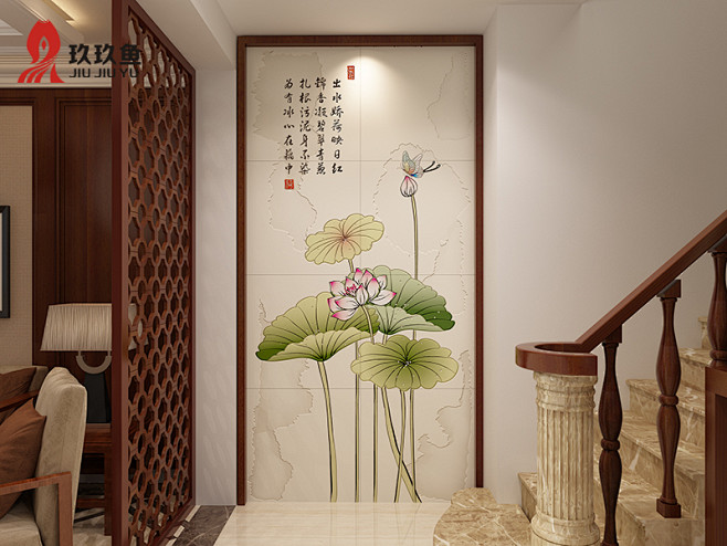 中式风潮传统艺术打造居家瓷砖背景墙新品位...