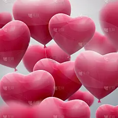 动物心脏,气球,闪亮的,周年纪念,贺卡,热情,飞,串,庆祝,爱