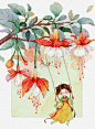 超赞的水彩花姑娘｜绘师：鱼小沫水彩 ​​​​