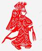 穿着戏服的男士红色剪纸图标 设计图片 免费下载 页面网页 平面电商 创意素材