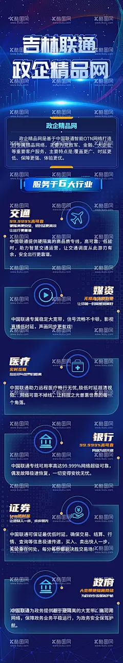 通信宣传海报长图  - 源文件下载【酷图网】海报,长图,通信,简介,科技,质感,绚丽,排版,