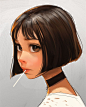 插画师 Sam Yang 的女生肖像