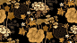 金色天竺葵花朵无缝贴图花纹矢量图设计素材