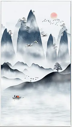 新中式装饰画（高清喷绘，晶瓷画）