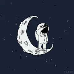 小_宇航员_月牙状_看_无限_新月_太空_探索_矢量_插画_图片大全—全景创意图库（quanjing.com）中国领先的正版图片视频素材网站