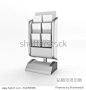 single dispenser display with leaflets. 3D rendering