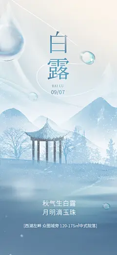 简约风传统白露二十四节气海报