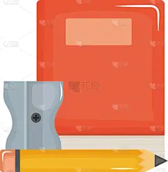 铅笔,教科书,卷笔刀,设备用品,图书馆,书店,纸,柔和,分离着色,教育