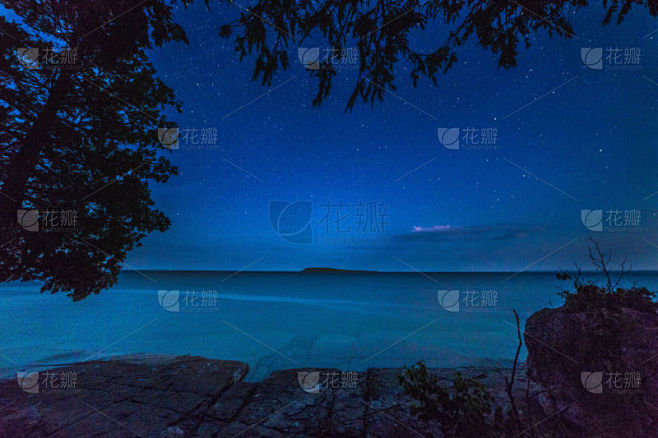 天空,星星,夜晚,明亮,自然美,峭壁,夏天,尼亚加拉瀑布,水,星系