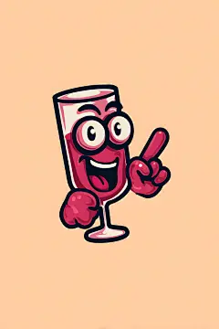 葡萄酒拟人酒杯创意搞笑插画