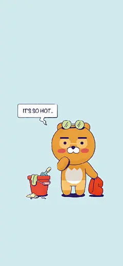 #KakaoFriends#可可朋友超话#KakaoFriends壁纸#七月一到，#Ryan#老狮就迫不及待地来海边玩水，还晒出了不均匀的“古铜肤色”。虽然很萌，但大家也要记得做好防晒哦~换上这份壁纸，希望这个夏天凉快一点，西瓜甜一点，开启2020萌趣下半年~ ​​​​