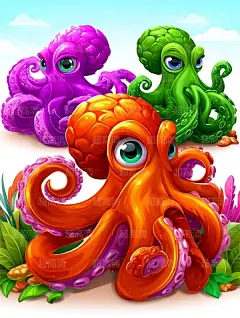 章鱼32海洋生物，海鲜美食