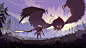 Geralt vs Royal Griffin : Print featuring Geralt of Rivia facing down a Royal Griffin.
