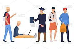 获得硕士学位者的集合