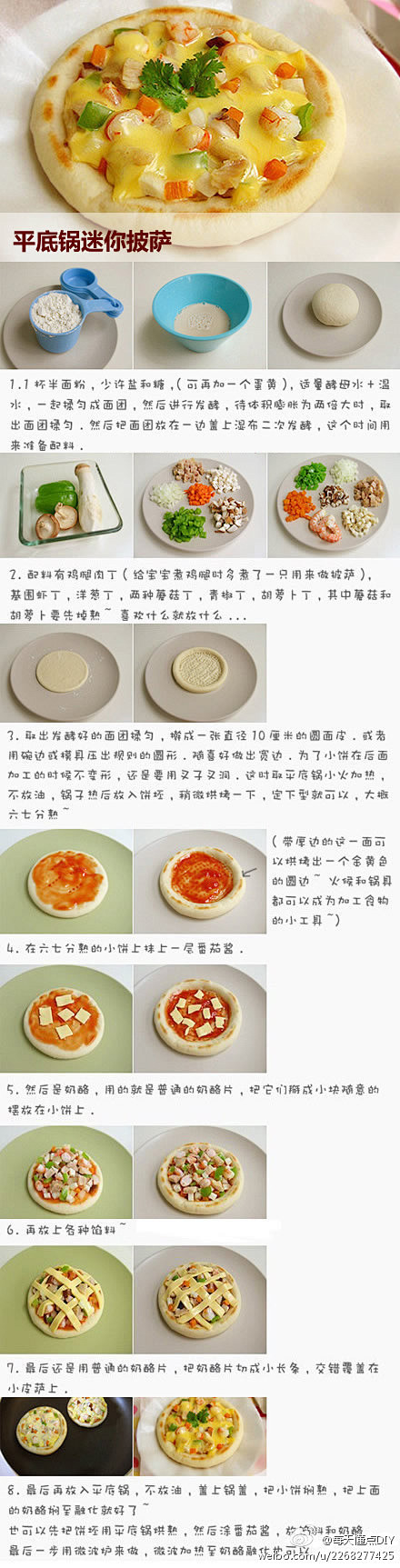 【平底锅迷你披萨DIY】不用烤箱，用平底...