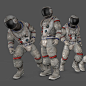 6套宇航员C4D绑定动画模型科幻3D模型人物角色宇宙外太空