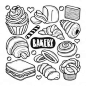 Iconos de panadería dibujado a mano dood... | Premium Vector #Freepik #vector