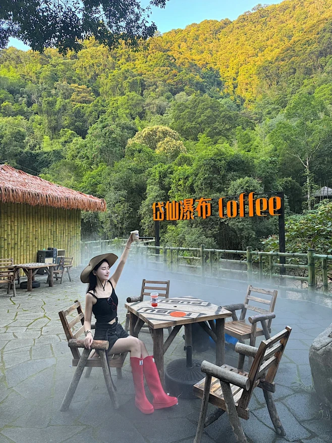不用去巴厘岛，泉州也有瀑布咖啡啦！！ -...
