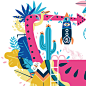 YxYY Festival Illustrations : Brand illustrations for a creative festival event held in Palm Springs, California.