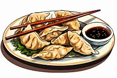 美食立冬冬至美味饺子元素插画