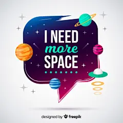 卡通可爱手绘星球星系星空太空插画