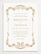 100x Vintage Ornate Frame Wedding Invitations GoldThe Knot