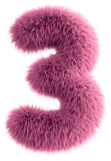 Pink Fluffy Number Three图片 - Canva可画