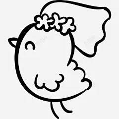 鸡新娘动物手绘婚礼图标 平面电商 创意素材