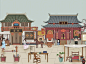 古代插画场景上色 - 小红书搜索