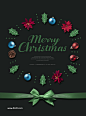 松树枝圣诞元素圣诞狂欢圣诞贺卡礼物主题海报PSD素材