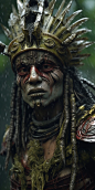 amazon warrior emerging jungle, realistic and hyper - detailed renderings, uhd image, morbid, grim dark, wet, dark, very detailed, rendered in octane, wet, dense atmospheric, epic, dramatic, photorealistic, hyper ornate details, 4k