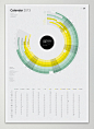 德国设计-2013Oberhaeuser旋转圆圈环日历，不同颜色环代表12个月，日历是只适用于英语与美国的美国假期