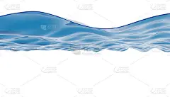 3d渲染纹理的水，海浪在白色的背景。