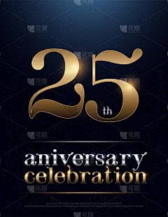 25周年庆典彩色金属铬字母表。优雅的银色和金色排印经典风格的金色字体为标志，海报，邀请。矢量图