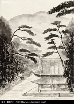 林中房屋水墨画图片图片(编号:138798)_书画文字_文化艺术_图片素材