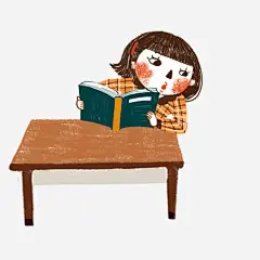 人物高清素材 人物 动漫 卡通 女孩 读书 免抠png 设计图片 免费下载