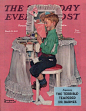 1940年代Norman Rockwell为《Saturday Evening Post》杂志创作的封面，配色非常经典。 ​​​​