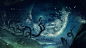 General 2560x1440 Desktopography raven face pigeons fantasy art mist Moon valpnow digital art