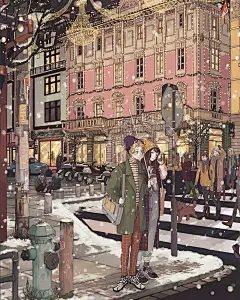 mochipanko商业插画动漫人物花卉场景 (354)