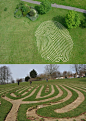 ‘Fingermaze’ in Hove Park: a piece of public sculpture carved into the park and lined with stone and lime mortar. The Fingermaze is a giant fingerprint which incorporates a Cretan labyrinth within its whirling design.