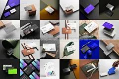 30款质感商业名片卡片VI设计作品贴图ps样机素材场景展示效果模版下载_颜格视觉