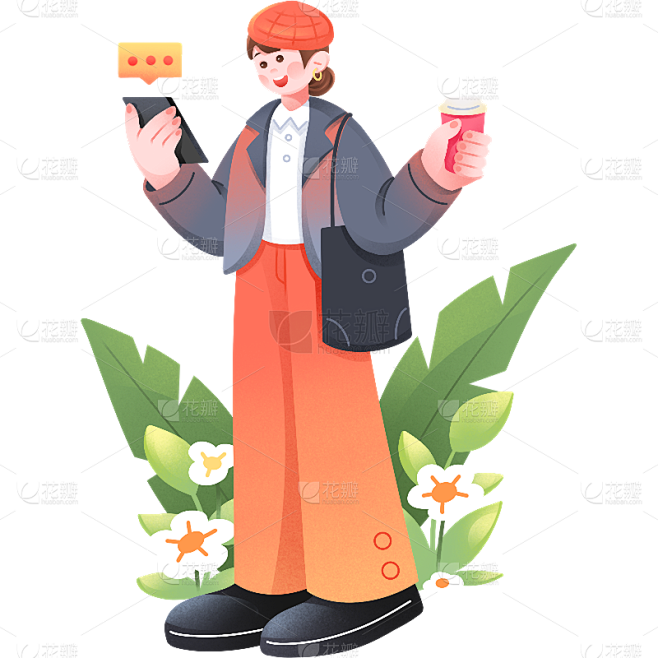 企业招聘活动插画风求职人物贴纸