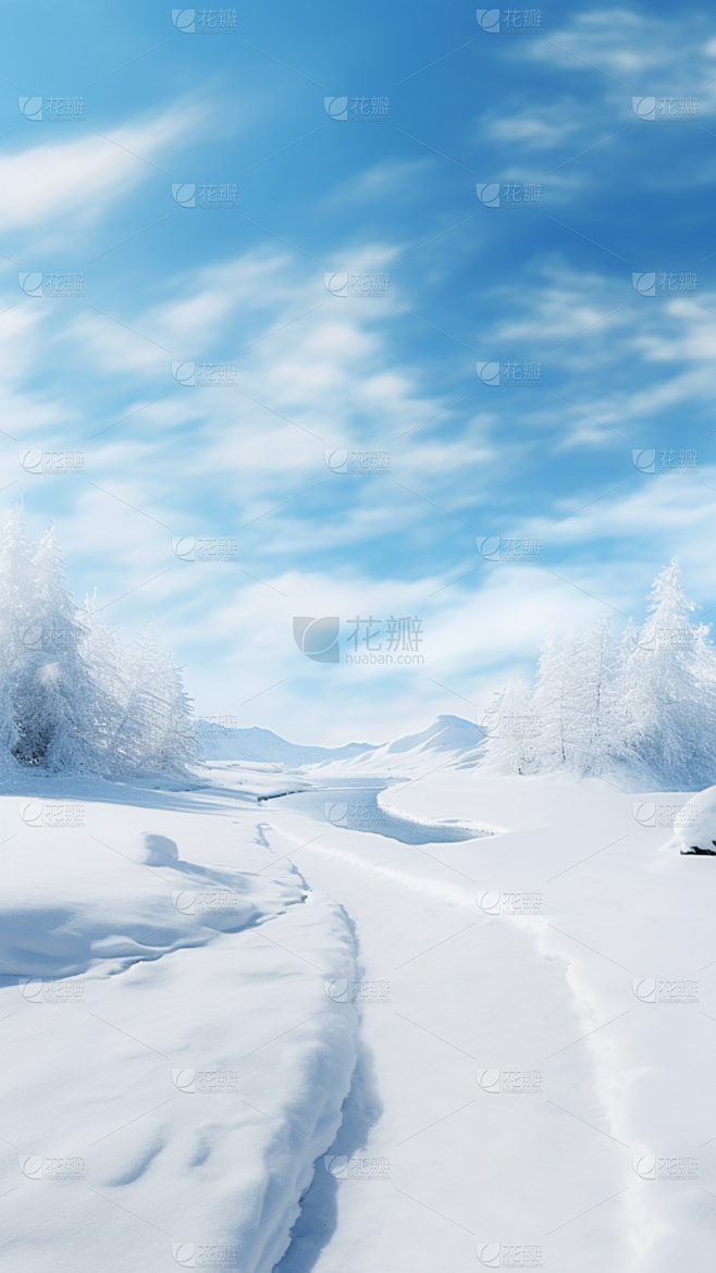 冬日冬季冬日雪景风景场景背景素材-花瓣网