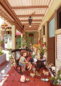 me采集秋刀白鱼采集到赛璐璐场景插画aladd.