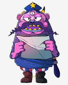 创意卡通怪兽警察免抠素材_新图网 https://ixintu.com 创意设计 卡通设计 扁平创意图